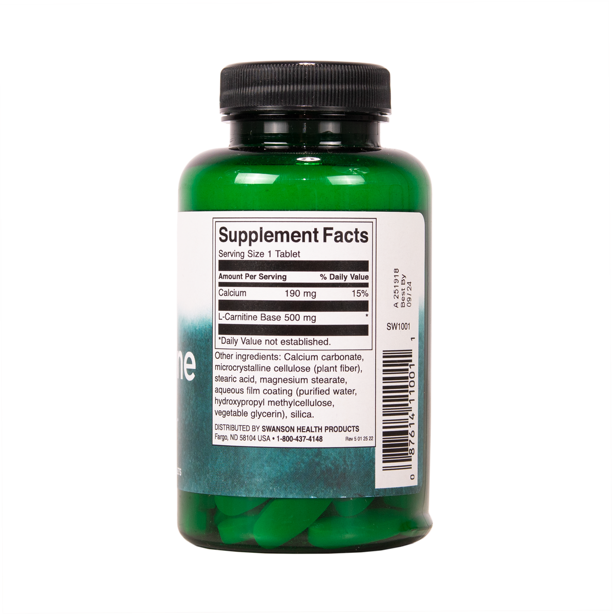 SWANSON L-karnitiini - Ravintosisältö - TerveysVoima verkkokauppa
