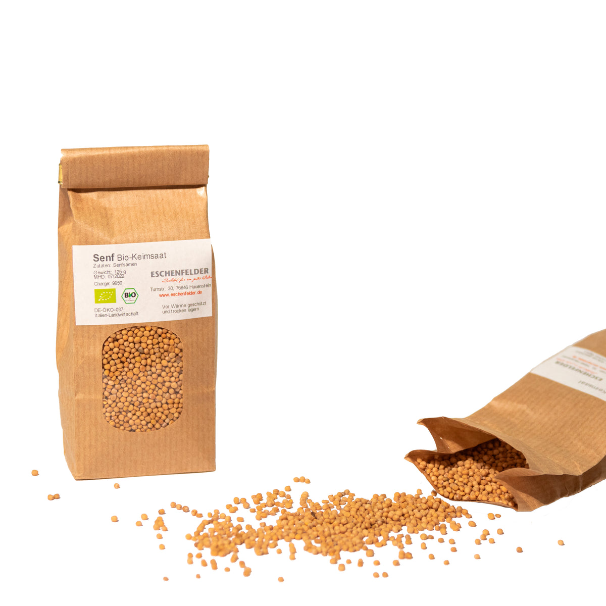 Eschenfelder luomu sinapinsiemenet 125g bio-keimsaat itätykseen ja mausteeksi TerveysVoima verkkokaupasta