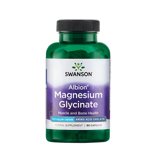 Swanson Albion magnesiumglysinaatti 90 kapselia kelatoitu ravintolisä TerveysVoima verkkokaupasta
