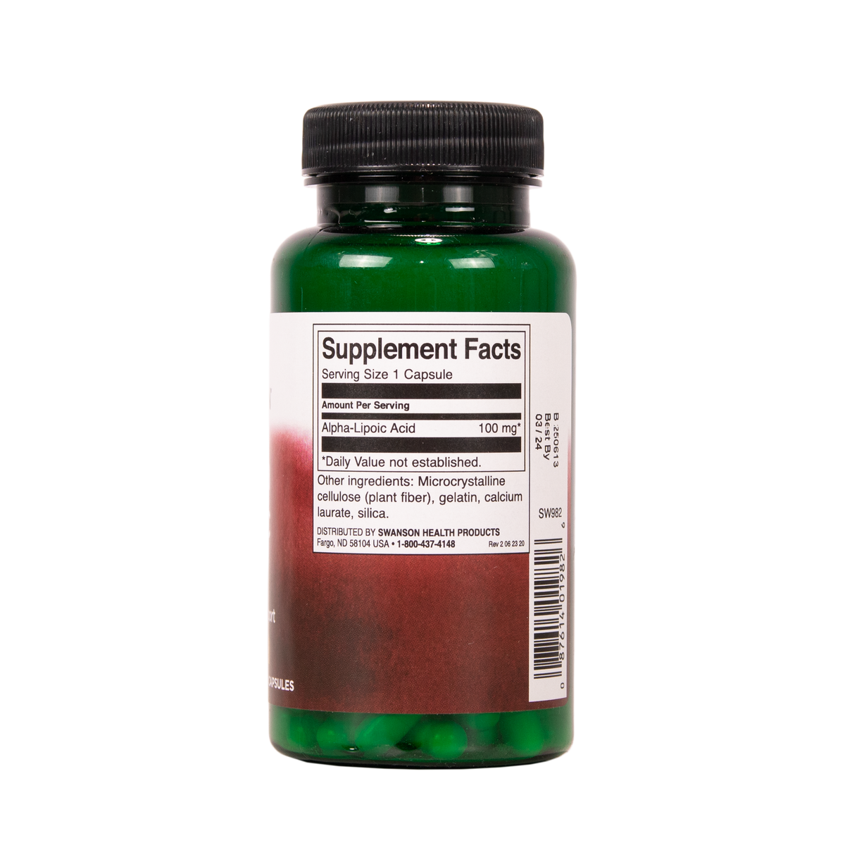 Swanson alfalipoiinihappo 100 mg 120 kapselia ravintolisä TerveysVoima verkkokaupasta