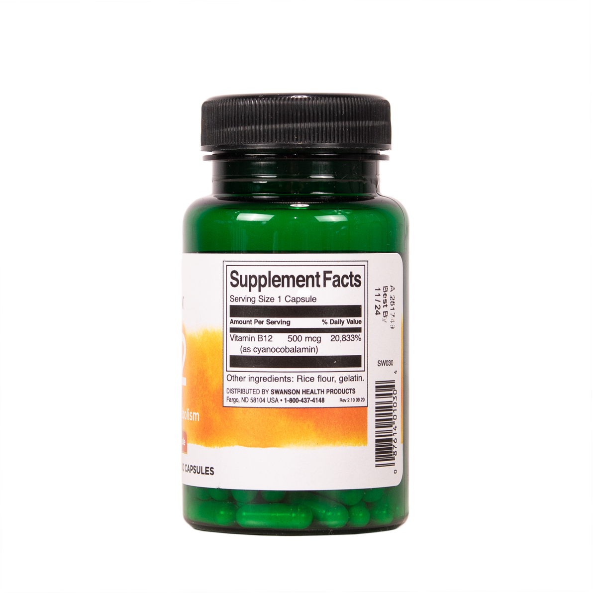 SWANSON B12 vitamiini - Ravintosisältö - TerveysVoima verkkokauppa