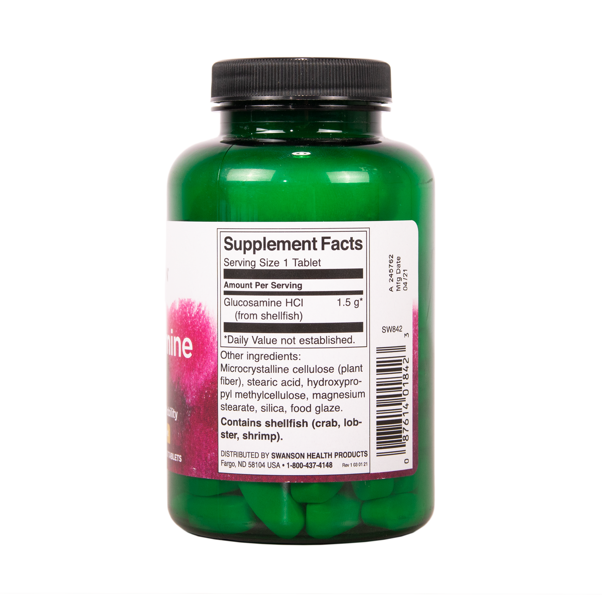 SWANSON Glukosamiinihydrokloridi - Ravintosisältö - TerveysVoima verkkokauppa