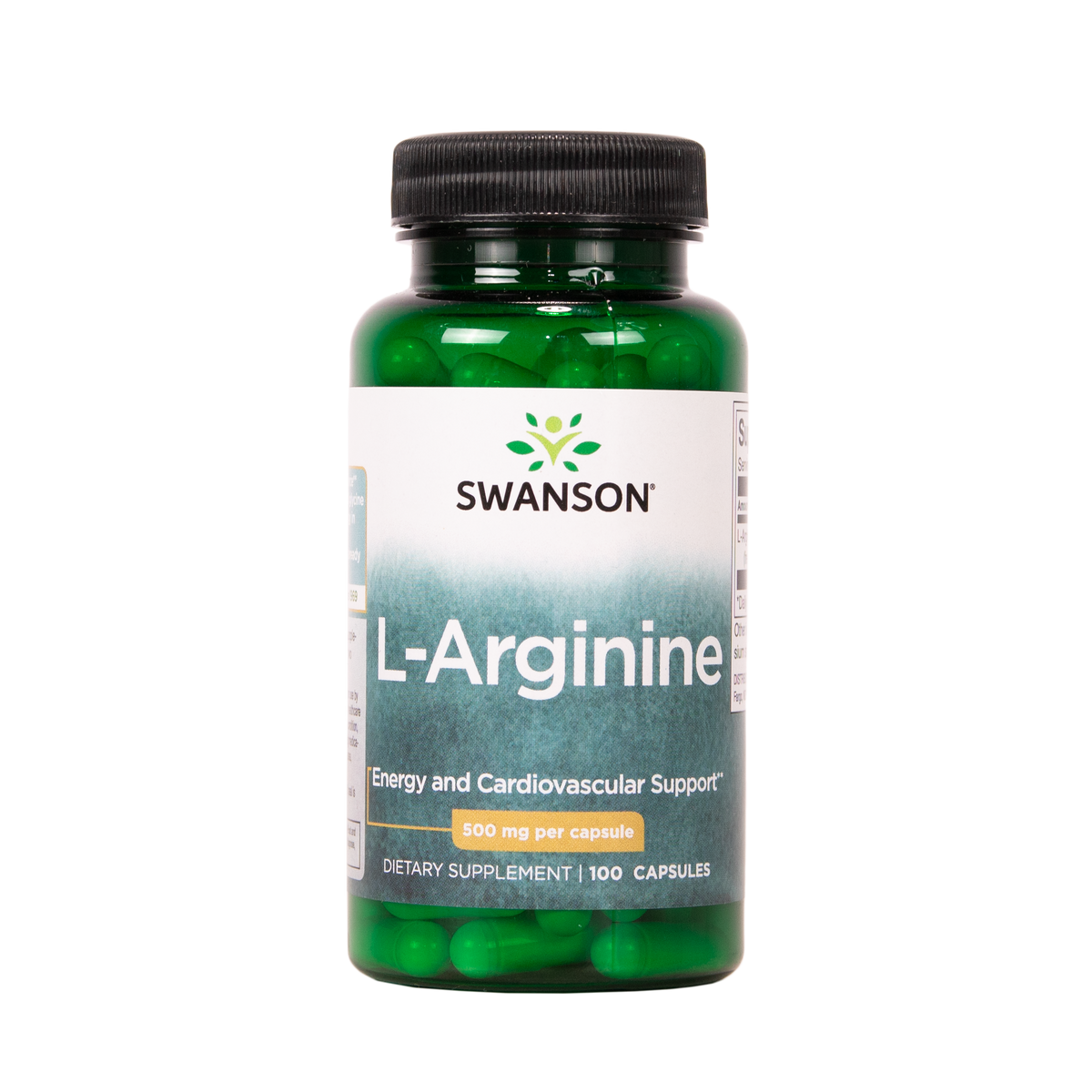 Swanson L-arginiini 500 mg 100 kapselia aminohappo ravintolisä TerveysVoima verkkokaupasta
