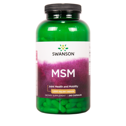 Swanson MSM 1000 mg TruFlex ravintolisä 240 kapselia metyylisulfonyylimetaani  TerveysVoima verkkokaupasta