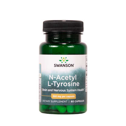 Swanson N-Acetyl L-Tyrosine 350mg aminohapporavintolisä 60 kapselia TerveysVoima verkkokaupasta