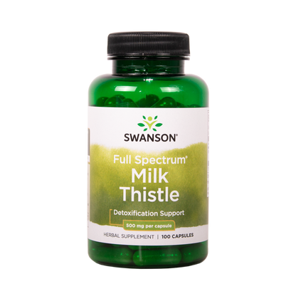Swanson Full Spectrum Milk Thistle maarianohdake 500mg 100 kapselia yrttivalmiste TerveysVoima verkkokaupasta