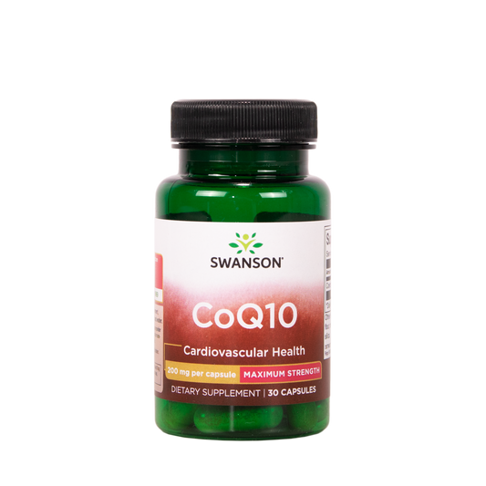 Swanson CoQ10 200mg koentsyymi Q10 ubikinoni 30 kapselia ravintolisä TerveysVoima verkkokaupasta