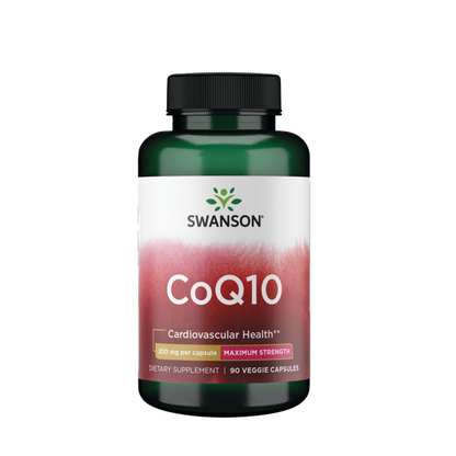 Swanson CoQ10 200mg koentsyymi Q10 ubikinoni 90 kapselia ravintolisä TerveysVoima verkkokaupasta