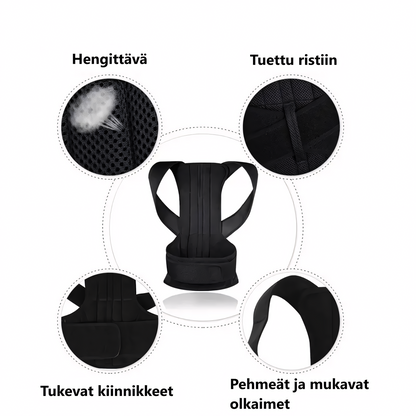 TerveysVoima ryhtiliivi hengittävästä materiaalista ryhdin korjaamiseen ja selän tukemiseen päivittäisessä käytössä - TerveysVoima verkkokauppa