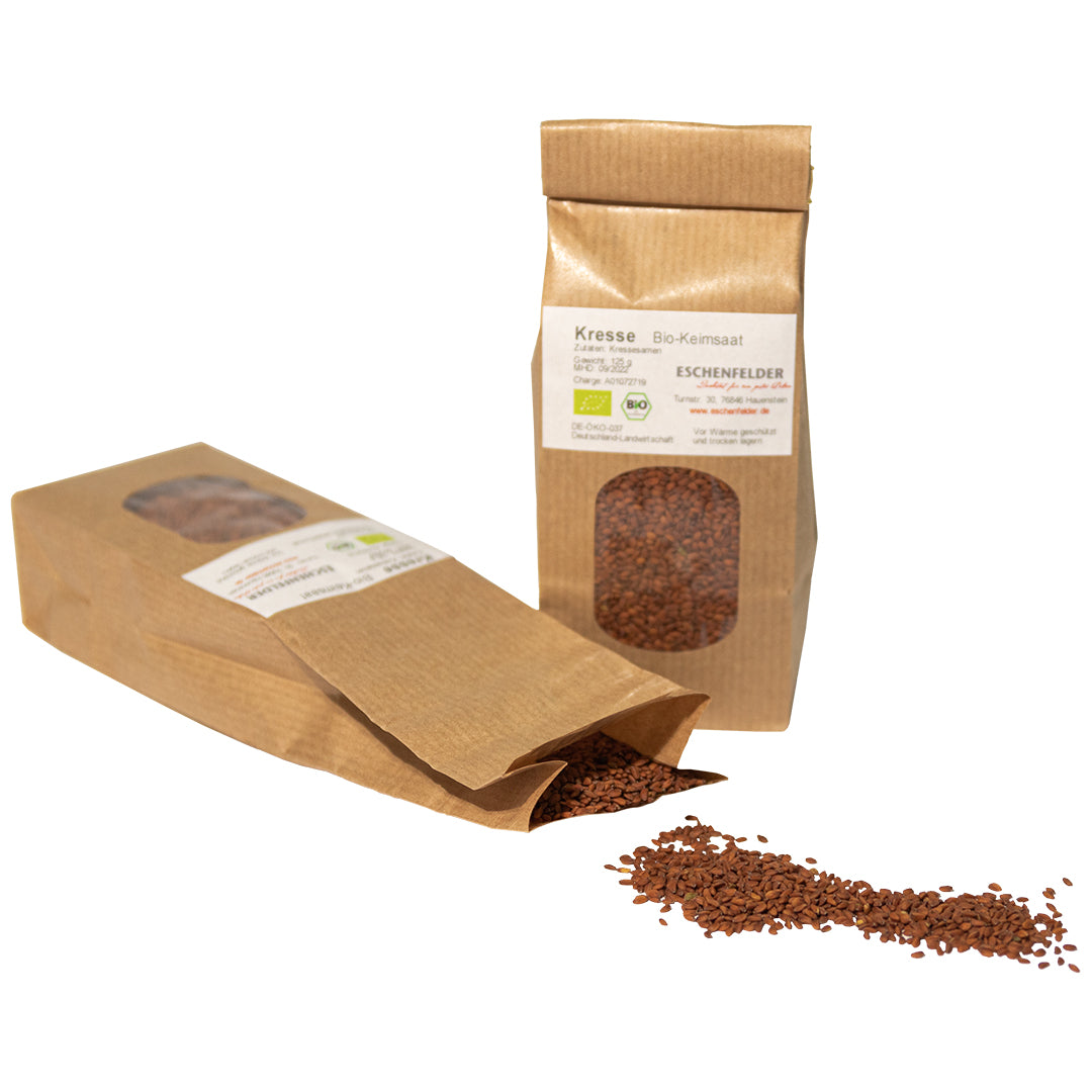 Eschenfelder luomu krassisiemenet 125g TerveysVoima - bio krassiidut siemenpakkaus idättämiseen