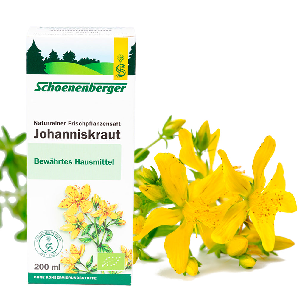 Schoenenberger luomu mäkikuisma kasvijuoma 200ml pullo tuoreista kukista puristettu TerveysVoima verkkokaupasta