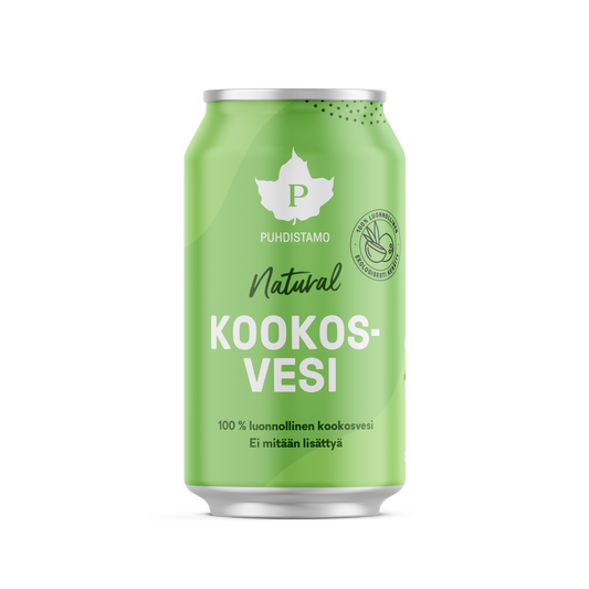Puhdistamo Natural kookosvesi 310ml luonnollinen nesteyttäjä ja virvoitusjuoma kaliumia sisältävä TerveysVoima verkkokaupasta