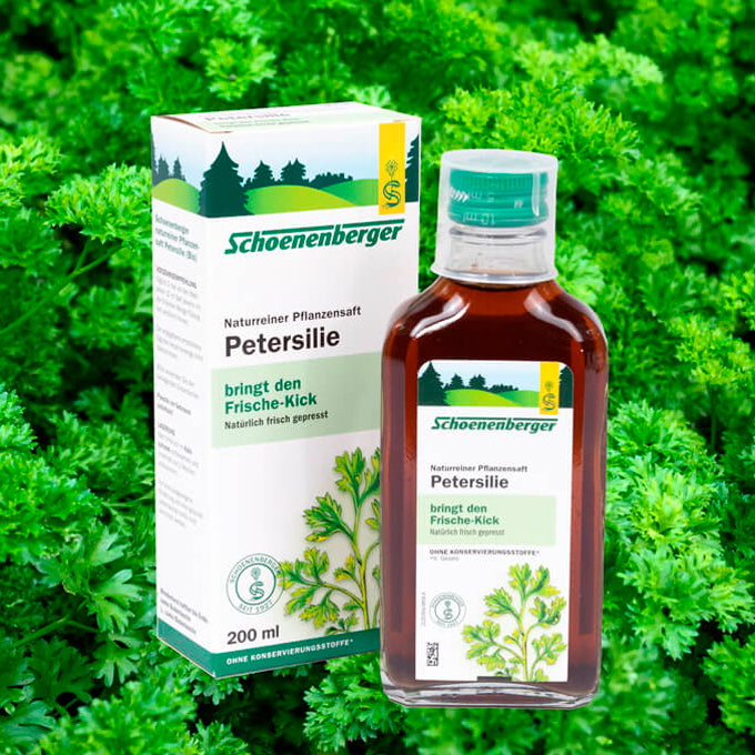 Schoenenberger luomu persiljajuoma 200ml puhdasta kasvimehua ilman säilöntäaineita TerveysVoima verkkokaupasta